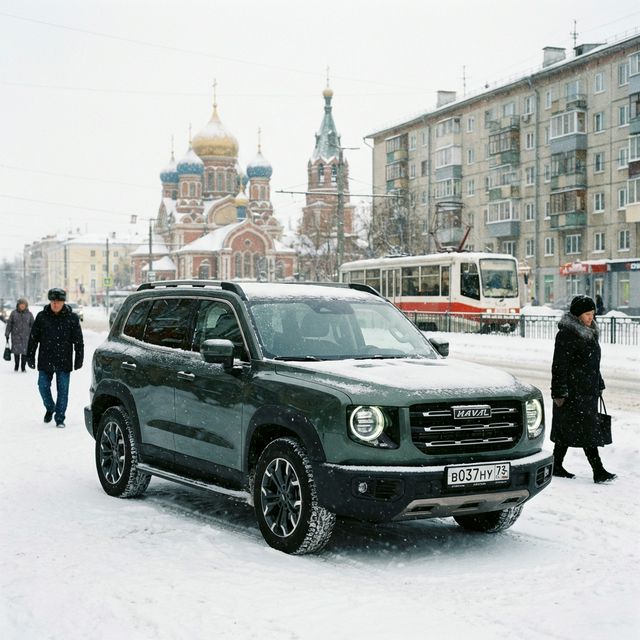 Haval Dargo зимой в городе